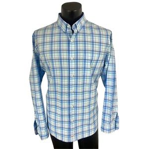 Vineyard Vines Slim Fit Murray Shirt Mens Button Down Plaid Blue XL Whale